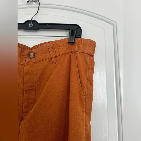 American Eagle linen blend Boho High Rise Casual Pants Camel Brown size medium - Picture 5 of 11